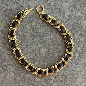 Vintage Elegant Gold and Black Chain Necklace